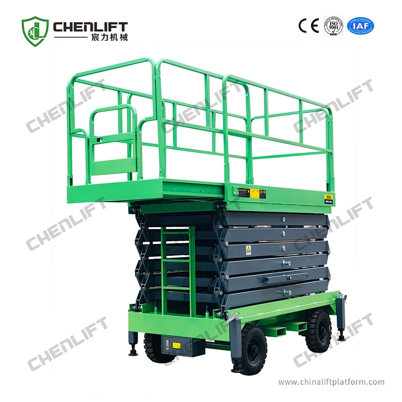 9m manual pushing mobile scissor lift