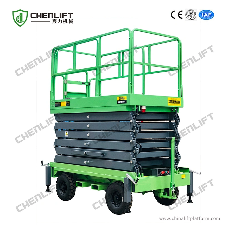 6m manual pushing mobile scissor lift
