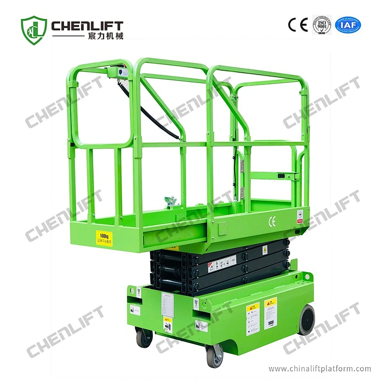 mini 3m self propelled scissor lift -swivel wheel