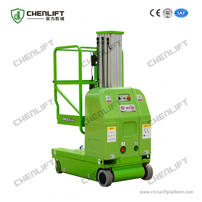 9m self-propelled vertical lifts-swivel wheel