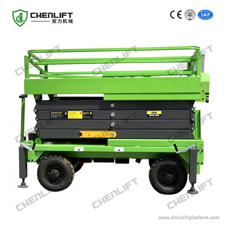 9m manual pushing mobile scissor lift