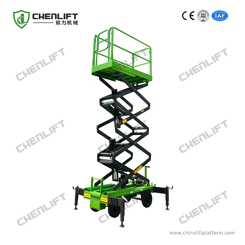 9m manual pushing mobile scissor lift