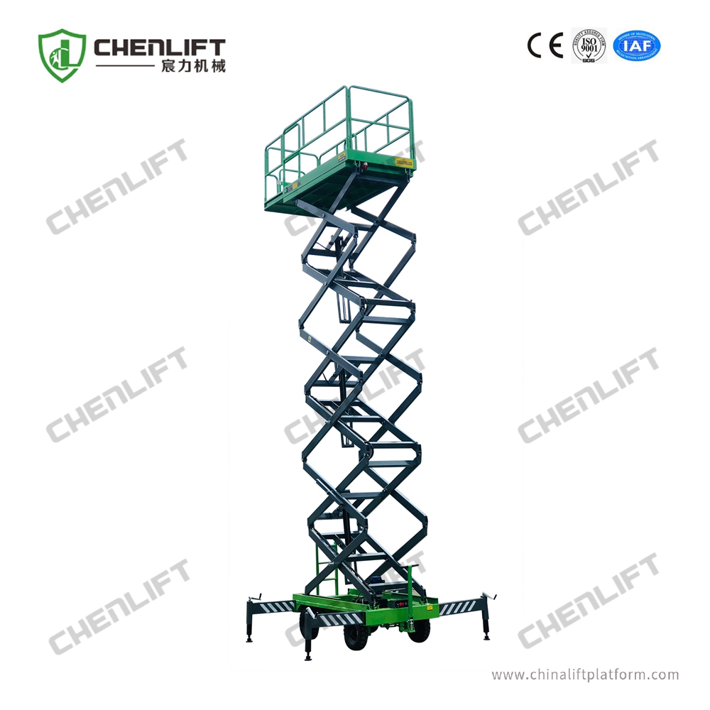 9m manual pushing mobile scissor lift