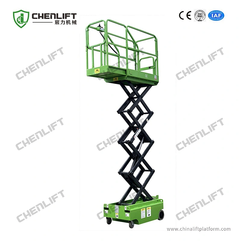 mini 3m self propelled scissor lift -swivel wheel