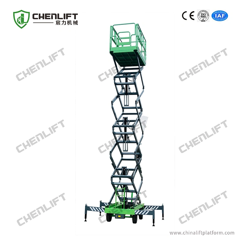 9m manual pushing mobile scissor lift