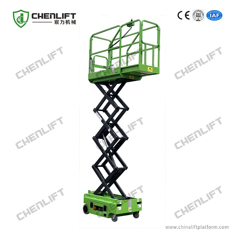 mini 3m self propelled scissor lift -swivel wheel