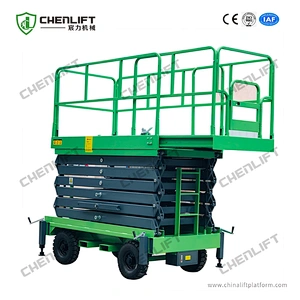 14m manual  pushing mobile scissor lift