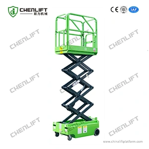 mini 3m self propelled scissor lift -swivel wheel
