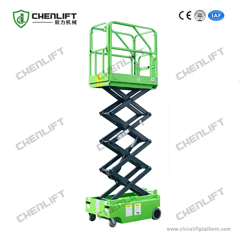 mini 3m self propelled scissor lift -swivel wheel