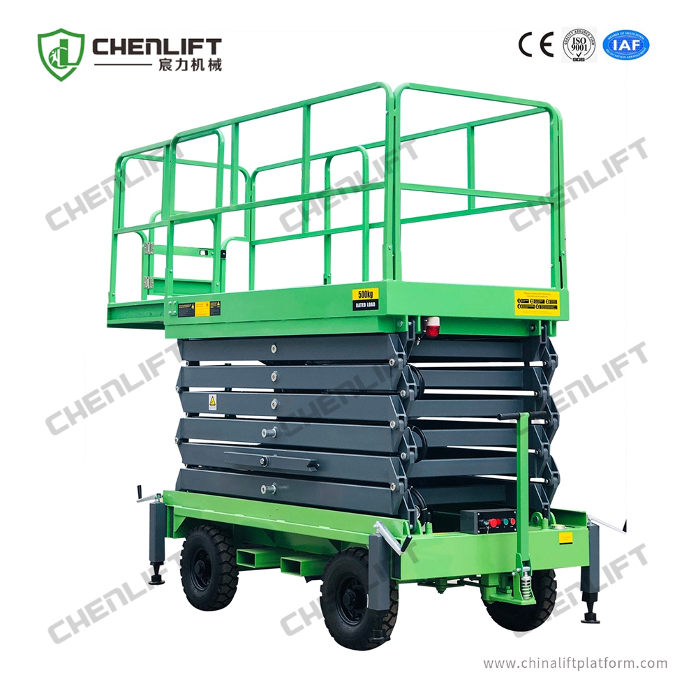 11m manual pushing mobile scissor lift
