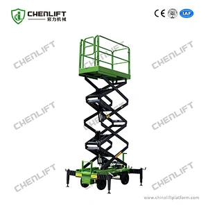 9m manual pushing mobile scissor lift