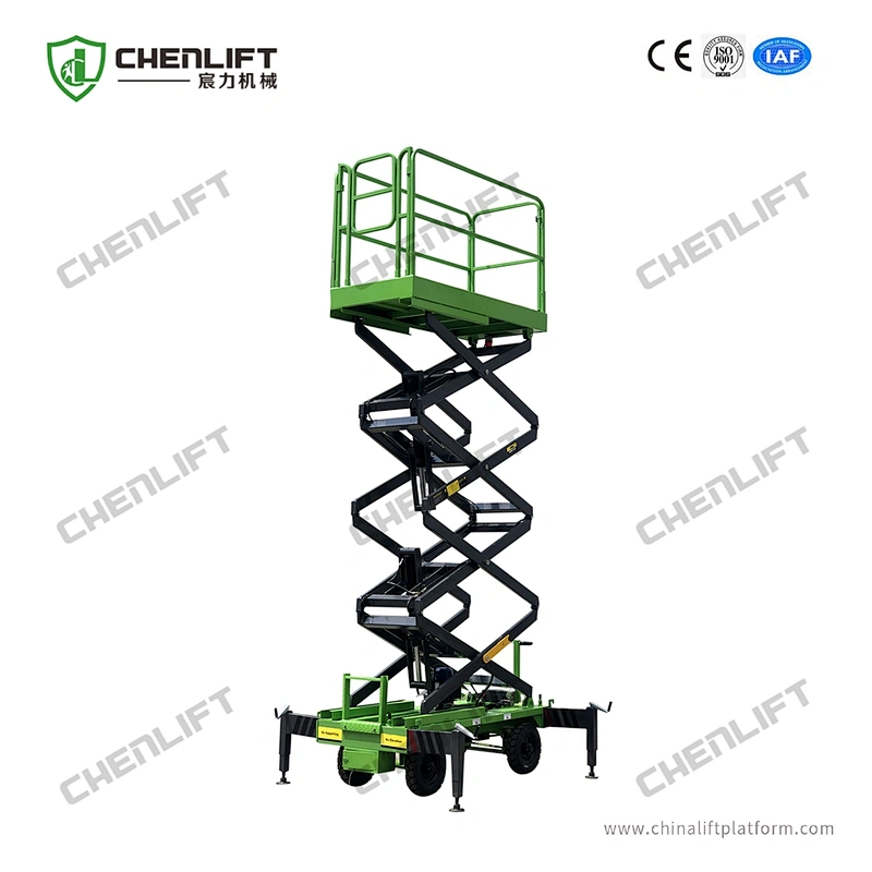 9m manual pushing mobile scissor lift