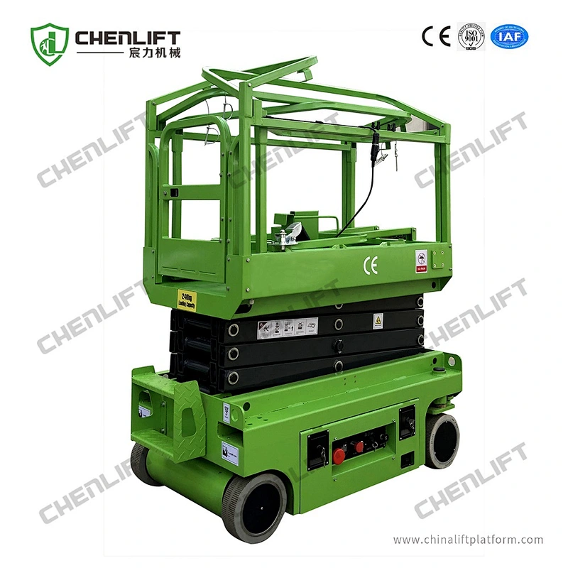 3.9m mini  self propelled scissor lift -hydraulic turning wheel
