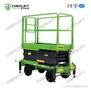 9m manual pushing mobile scissor lift