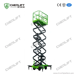14m manual  pushing mobile scissor lift