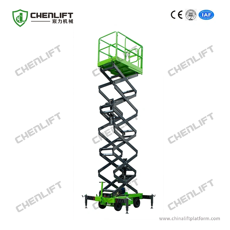 14m manual  pushing mobile scissor lift