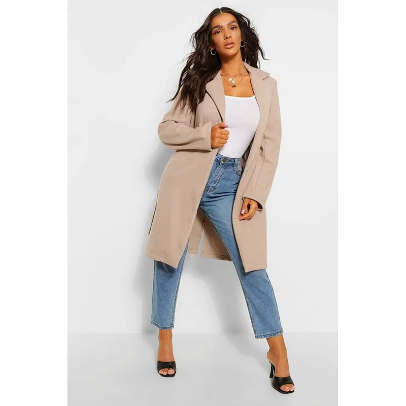 Belted Wool Look Coat