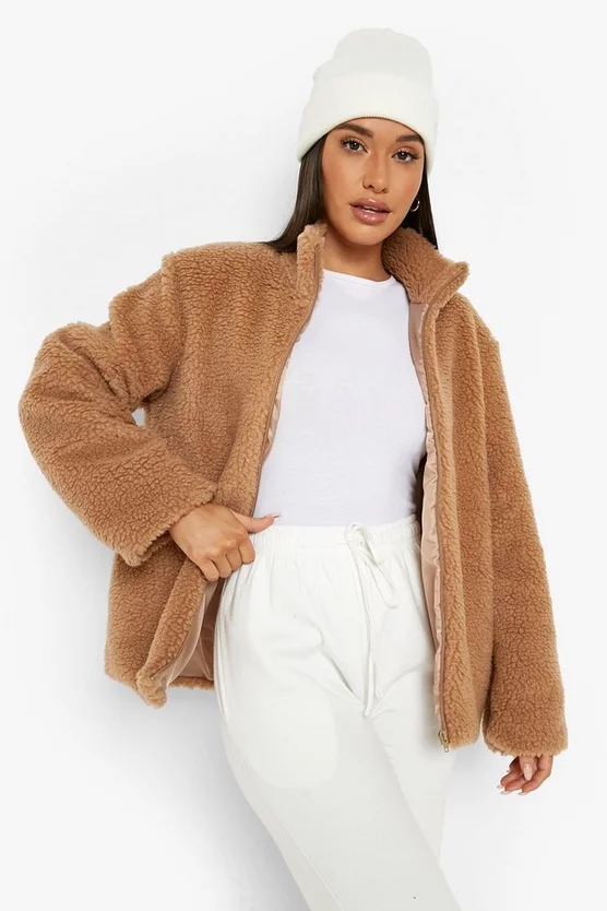 Oversized Collar Borg Jacket