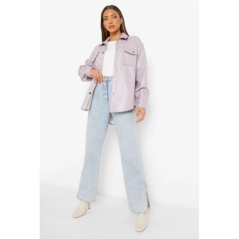 lilac-purple-faux-leather-shacket