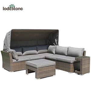 garden furniture germany outdoor sectional wicker sofa set canopy