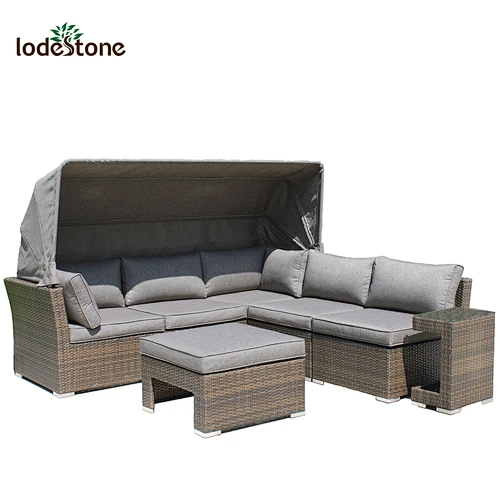 garden furniture germany outdoor sectional wicker sofa set canopy
