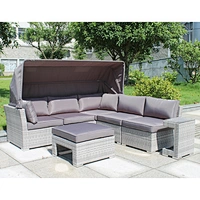 garden furniture germany outdoor sectional wicker sofa set canopy