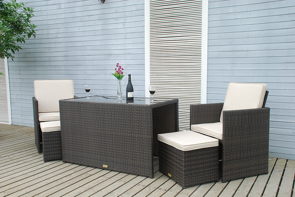 rattan small cube set