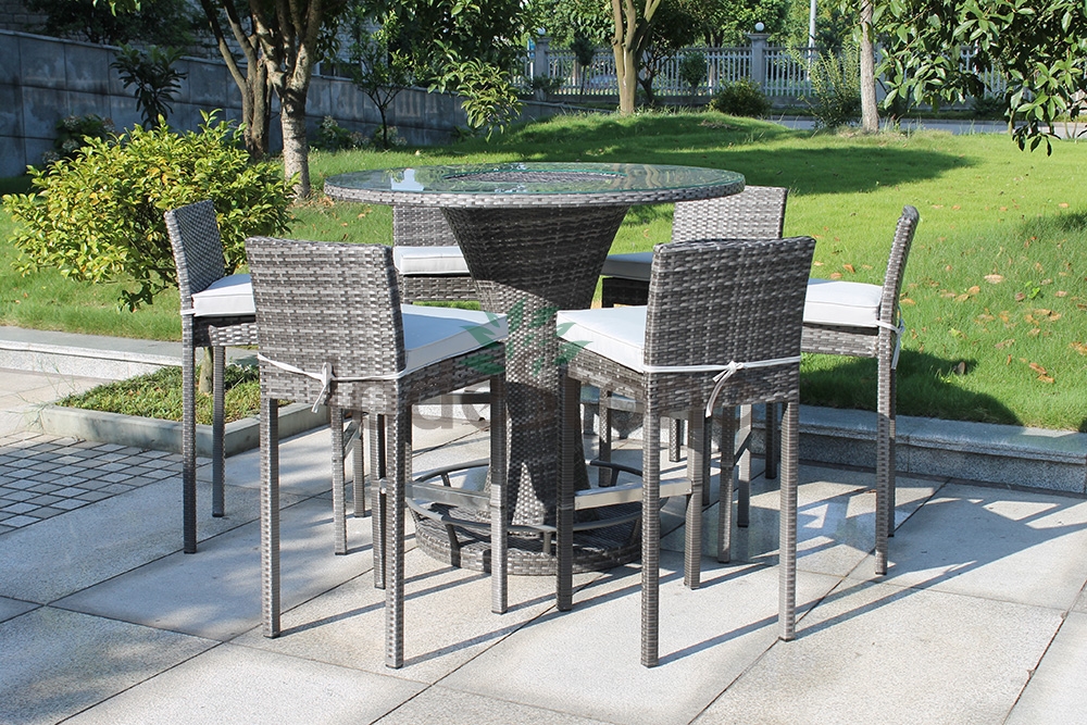 rattan garden bar set