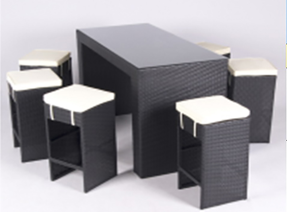 rattan bar table and stool