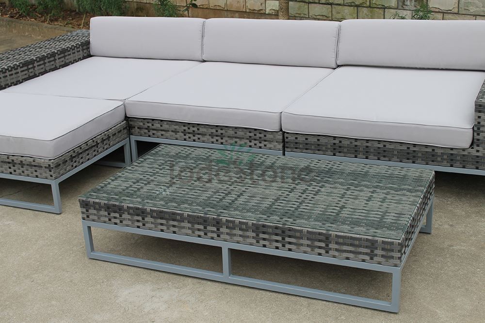 grey rattan corner sofa