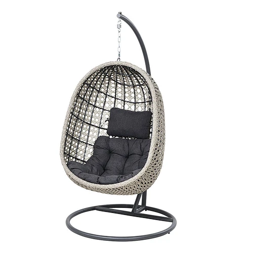 Luxury wicker swing chair with soft cushion