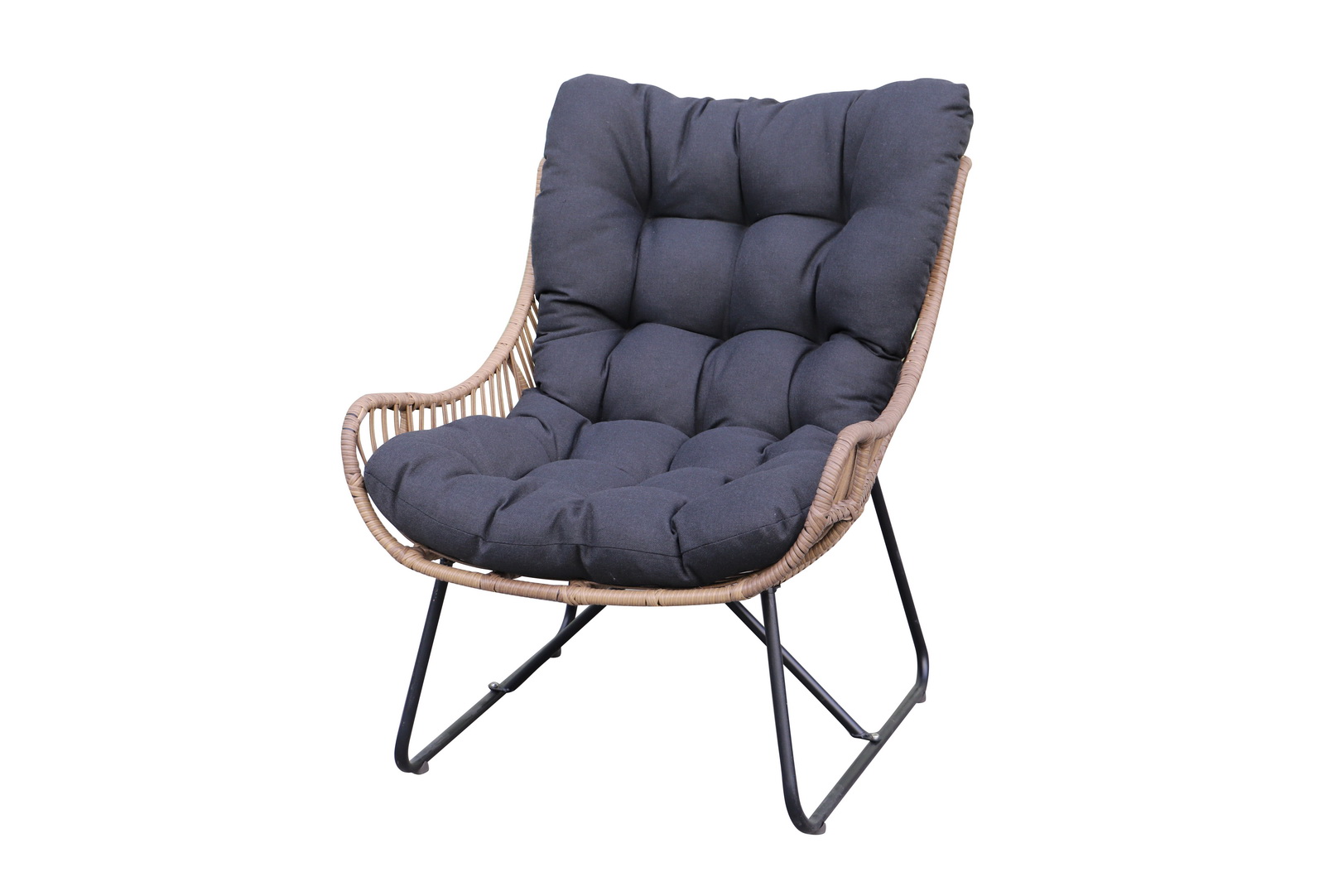 wicker armchair with footstool