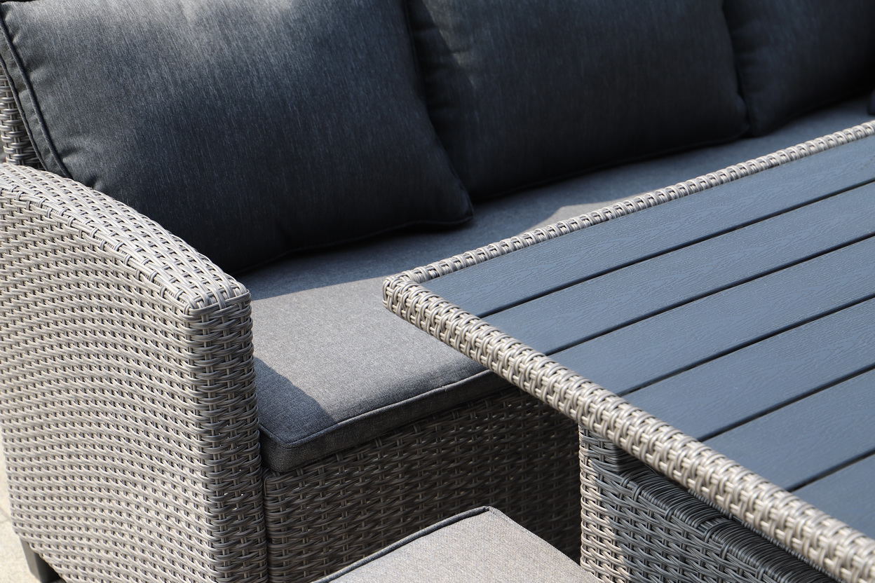 rattan corner dining set