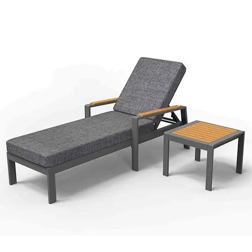 2PCS New Design Aluminium Chaise Lounge Set