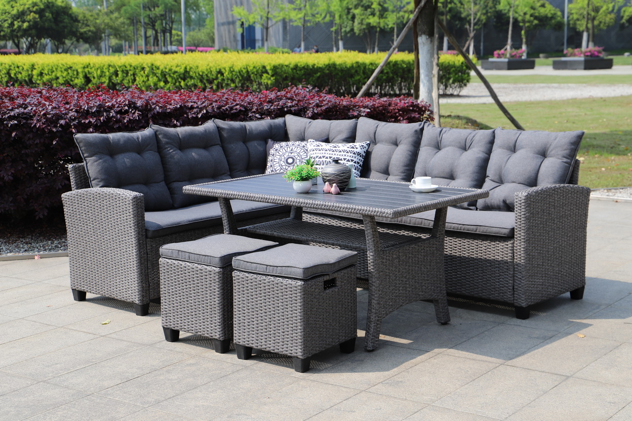 rattan corner dining set
