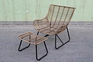 wicker armchair with footstool