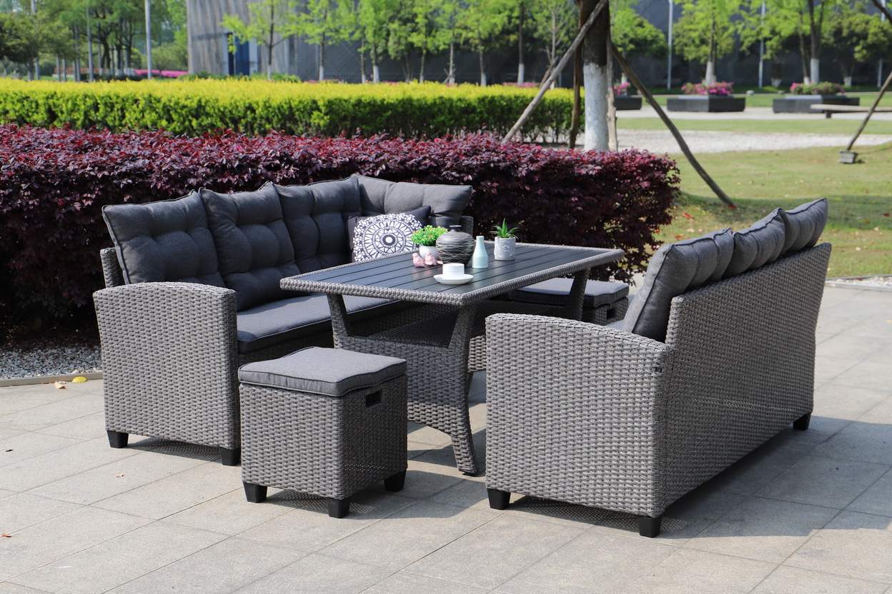 rattan corner dining set