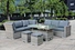 rattan corner sofa with height adjustable table