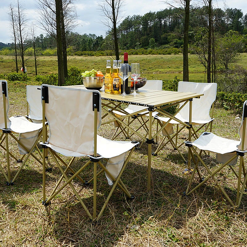 Folding tables and chairs