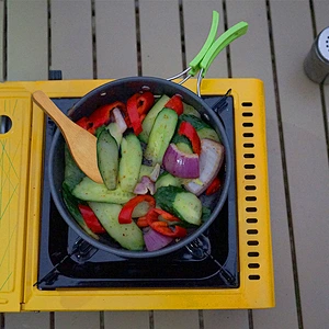 3 pcs outdoor cooking set will Aluminum alloy and non-stick coating