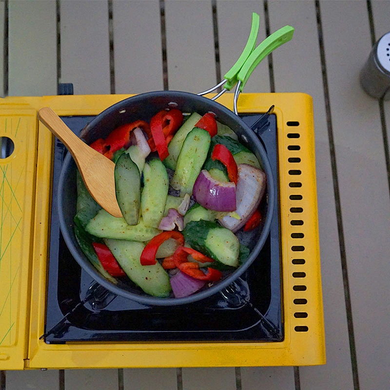 3 pcs outdoor cooking set will Aluminum alloy and non-stick coating