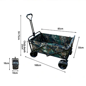 Outdoor Collapsible Utility Camping Garden Metal Folding Beach Wagon Cart