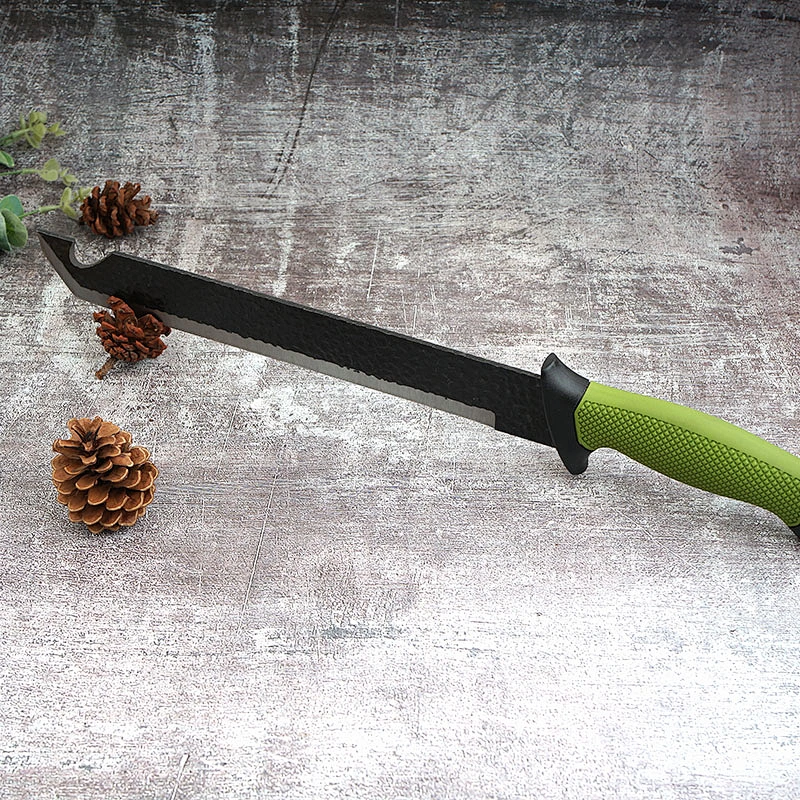 Outdoor Camping Knife with Magnesium Flint Long Thorn Cutting Tool Cane knife Bush knife