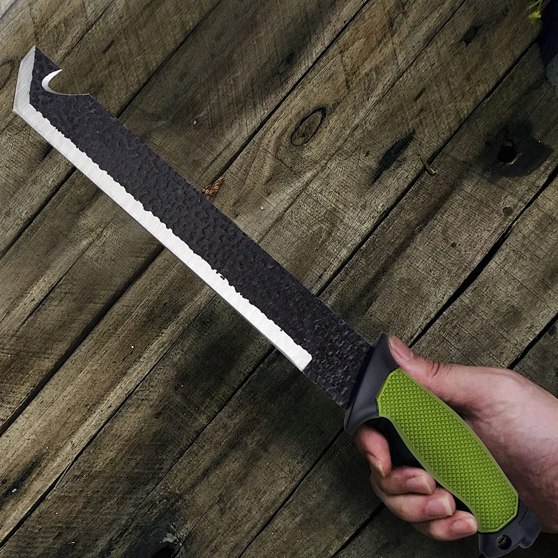Outdoor Camping Knife with Magnesium Flint Long Thorn Cutting Tool Cane knife Bush knife