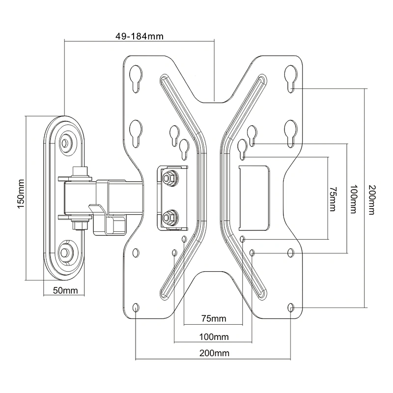 FULL MOTION FLAT&CURVED TV WALL MOUNT