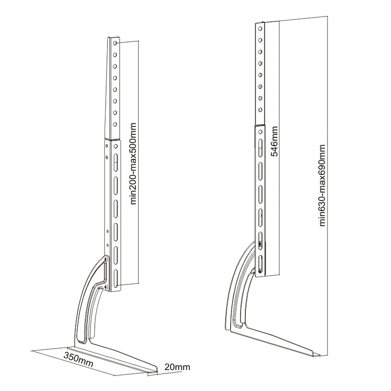 ADJUSTABLE TABLETOP TV STAND