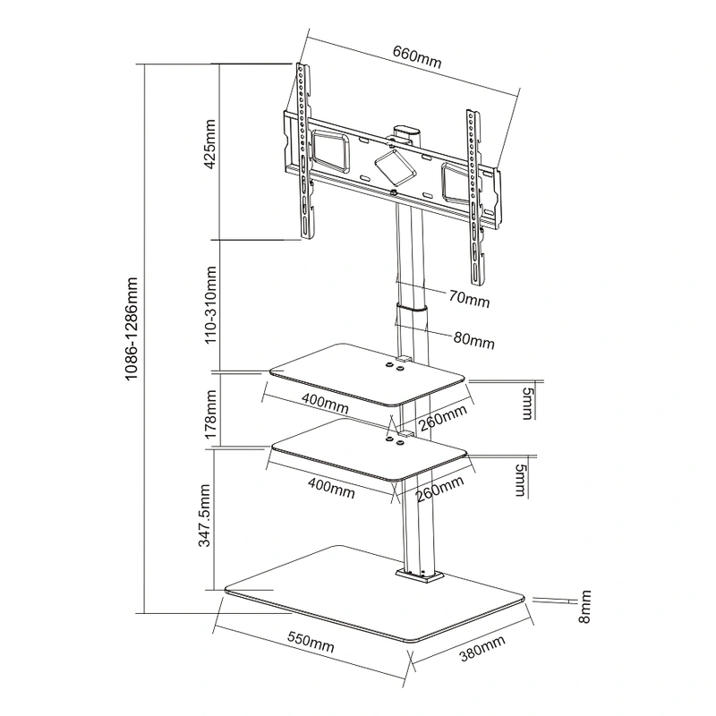MODERN SLIM TV FLOOR STAND