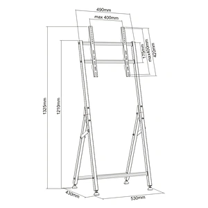 FOLDABLE LANDSCAPE/PORTRAIT DISPLAY STAND WITH WHEELS