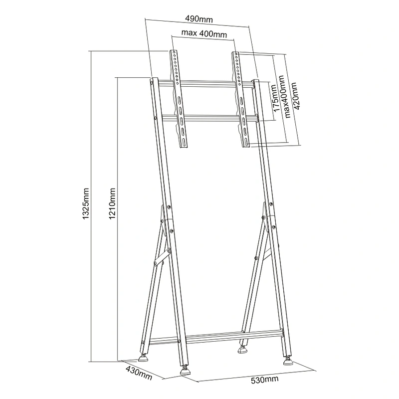 FOLDABLE LANDSCAPE/PORTRAIT DISPLAY STAND WITH WHEELS