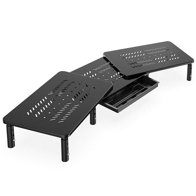 SWIVEL STEEL MONITOR STAND RISER WITH DRAWER